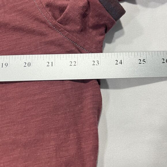 Carbon 2 Cobalt Shirt Mens Burgundy Red Casual 4 Button Polo Cotton Size Large - Picture 7 of 7